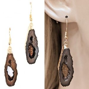 Brown Natural Stone Fashion Earrings